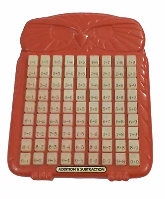 Vintage Red Owl Addition Subtraction Push To See Answers Board Homeschool Math • $17.99