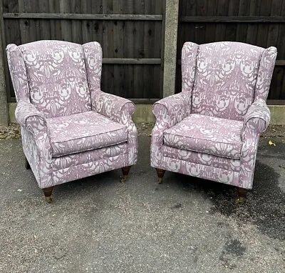 Pair M & S Marks And Spencer Highland Wingback Armchairs • £395