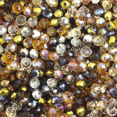 $1.59 • Buy Golden Multicolor 2mm 4mm 6mm 8mm Rondelle Austria Faceted Crystal Glass Beads