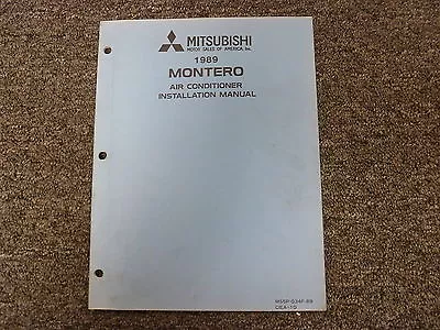 1989 Mitsubishi Montero Air Conditioner AC Service Installation Manual Sport LS • $119.92