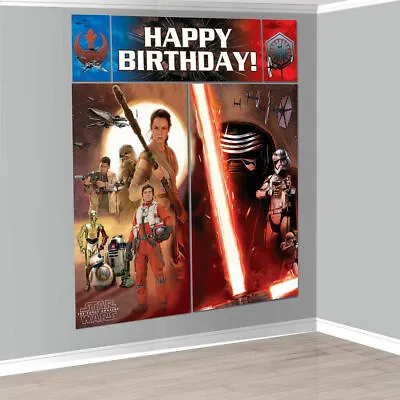 $13.50 • Buy Star Wars Party Supplies Scene Setter Wall Decorating Kit (Over 180cm Tall)