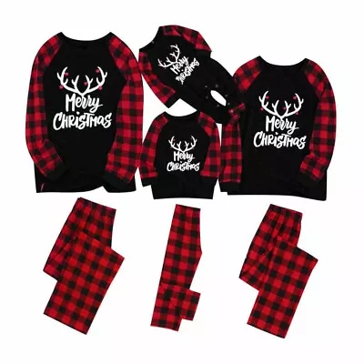 Matching Family Christmas Pajamas Set Women Men Kids Sleepwear Xmas Nightwear • $13.99