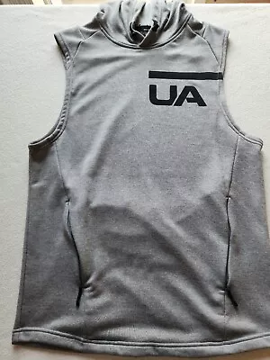 Under Armour Hoodie Mens M Fitted Gray Sleeveless Training Gym Sweatshirt  • $24.99