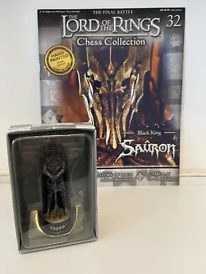 Eaglemoss Lord Of The Rings Chess Collection Set 1 No. 32 Sauron Black King 2007 • £59.99