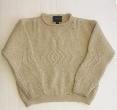 Doogan Donegal Sweater Mens L/M Cream Wool Fisherman Irish Ireland Cottage • $22.50