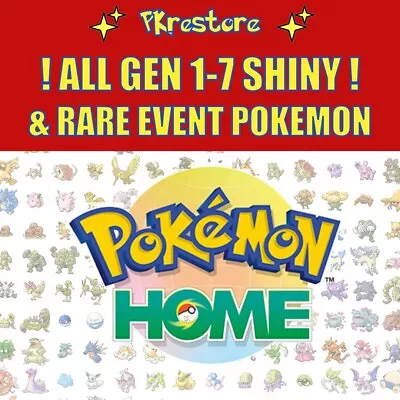 Shiny All Pokemon Gen 1-7 & Rare Event Pokemon ✨ Same Day Delivery Pokemon Home • $10.50