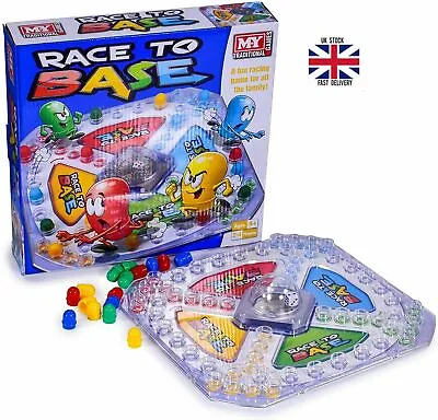 Race To Base Board Game Pop A Dice Fun Family Kids Xmas Gift Toy • £7.28