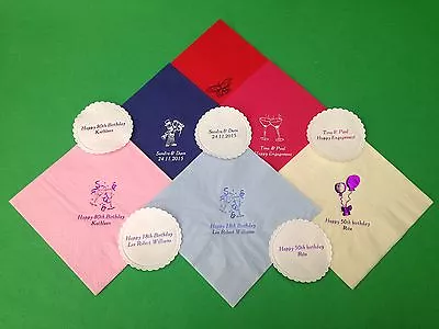 £24 • Buy 50  Personalised Napkins & Coasters. Wedding, Anniversary, Party Buffet