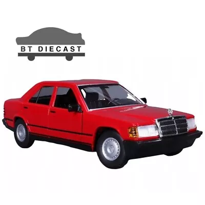 Bburago Mercedes Benz 190e 190 E 2.6 1/24 Diecast Model Car Red 21103 Rd • $16.90