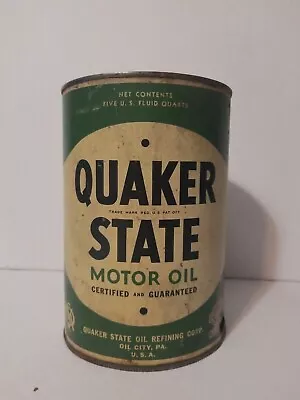 Original Early Quaker State 5 Quart Pennsylvania Seal Motor Oil Can • $82