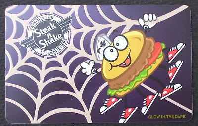 NEW STEAK N SHAKE Spider Burger In Web Glow In The Dark GIFT CARD No Cash Value • $1.99