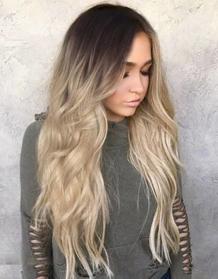 £9.69 • Buy 28  Ladies Ombre Blonde Long Curly Wigs Women Natural Full Wavy Hair Cosplay Wig