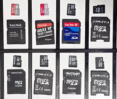 Lot Of (8) SanDisk Lexar PNY Patroit 2GB 4GB 8GB 32GB 64GB Micro-SD Memory Cards • $65