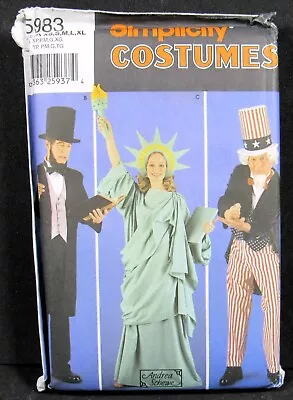 Patriotic Costumes Lincoln Uncle Sam Size XS-XL Simplicity 5983 Uncut Pattern • $12.99