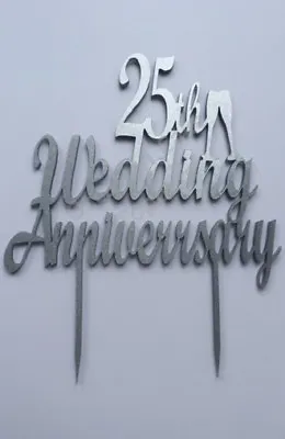 Wedding Anniversary Cake Topper - Milestone - Acrylic Cake Decoration • £10.99