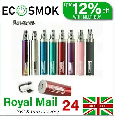 GS EGO II 2 2200 MAh Prime Battery With Micro USB Charger Bottom Rechargeable • £3.75