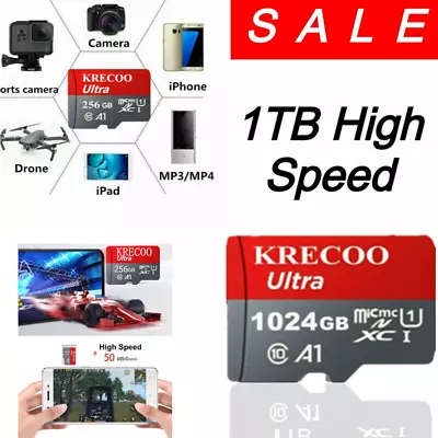 Micro SD Card 1TB High Speed Class 10 TF Flash Card Memory Card Universal SDXC • $3.99