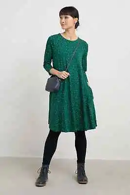 Seasalt Women's Dress - Green Ebb Flow Jersey Dress - Regular - Paint Speckle Sp • £30