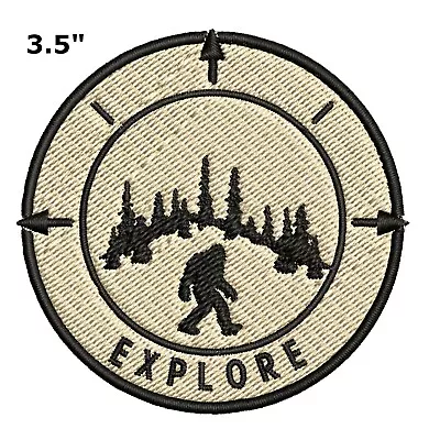 Bigfoot Lives Patch Embroidered Hook & Loop Sasquatch In Forest Applique Cryptid • $5.87