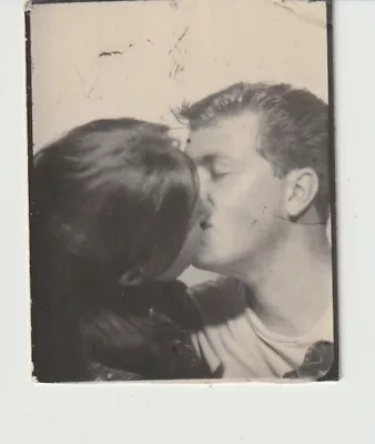 Vintage Photo Booth: Affectionate Young Couple Kissing • $24.95