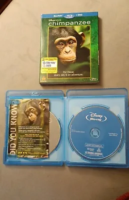 Disney Nature Chimpanzee Blu Ray DVD Combo 2012 2-Disc Set Complete Cover • $5