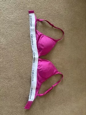 Calvin Klein Modern Cotton Triangle Bra Pink Size Medium • £4.99