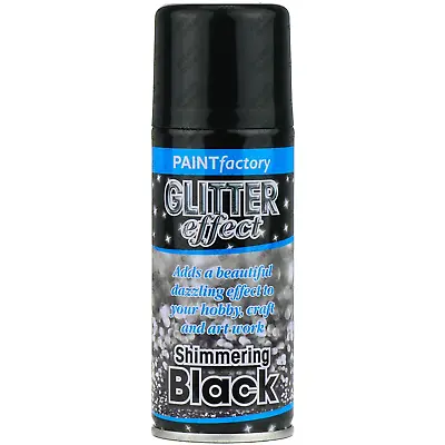 1x Black Glitter Effect Colour Spray Can Paint Decorative Creative Crafts 200ml • £5.99