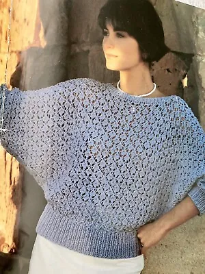 L04 - Knitting Pattern - Lady’s Cotton Summer Lacy Sweater Jumper Ladies • £1.99