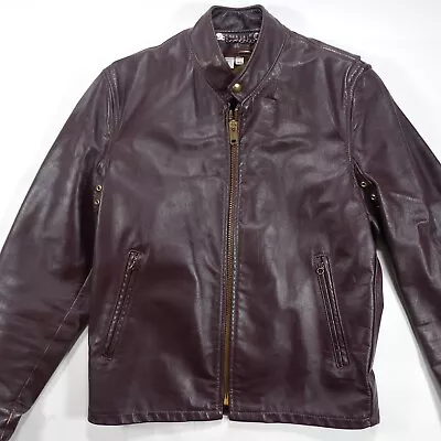 Vintage Red Leather Jacket Men's 40 Lined USA Made Thick 70s 80s Removeable • $49.95