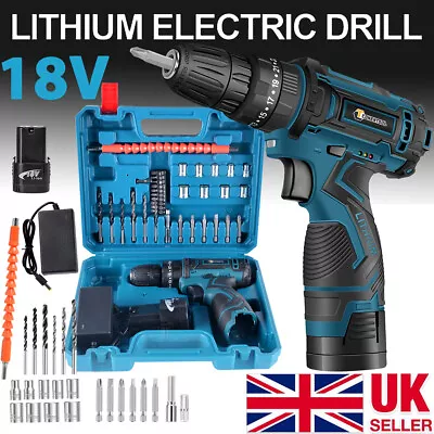 NEW 3-in-1 18V Cordless Combi Drill Driver Electric Screwdriver + Battery +34PCS • £21.99