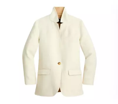 NWT JCrew Leighton Blazer Jacket Womens 8 Cream Ivory Double Faced Wool BJ930 • $118.74