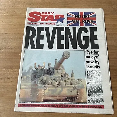Daily Star Newspaper 19th January 1991 Gulf War Iraq Kuwait • £8.99