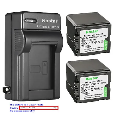Kastar Battery Wall Charger For OEM Original Panasonic VW-VBG260 VW-VBG260PPK • $6.49