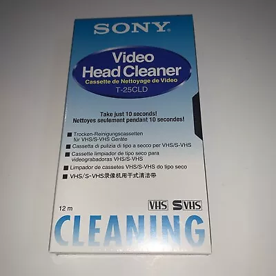 Sony Video Head Cleaner Brand New Sealed VCR VHS/S-VHS Cleaning Tape T-25CLD • $15.26