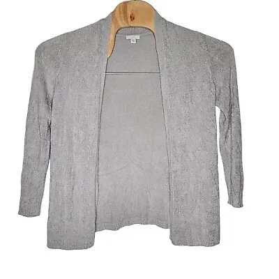 J. Jill XS Petite Women's Solid Light Gray Open Cardigan Sweater Lightweight • $19.54