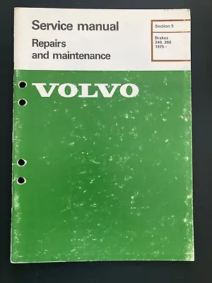 Volvo 240 260 Brakes Service Manual 1975-1979 1980 1981 1982 1983 1984 • $19.95