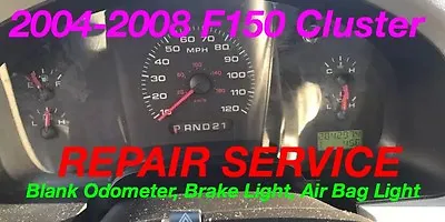 REPAIR 2005 Ford F-150 Instrument Gauge Cluster Odometer + Brake + Airbag Light • $89.99