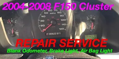 REPAIR 2008 Ford F-150 Instrument Gauge Cluster Odometer + Brake + Airbag Light • $89.99