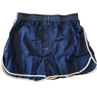 Vintage Men's  Underwear Boxers Shorts Size 34 STALLION BRAND Blue White Piping • $29.98
