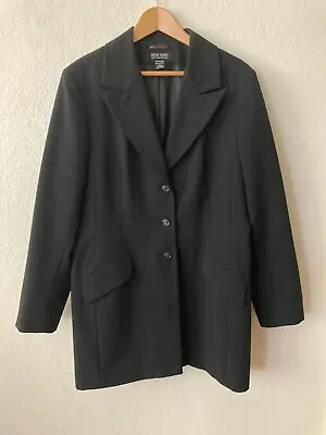 New York & Company Women's Black 3/4 Length Lined Jacket - Size 16 • $9.95