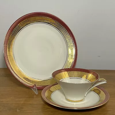 $26.24 • Buy Vintage Oscar Schaller Bavaria 3 Pc Cup Saucer Plate Geometric MCM Gold Stripe