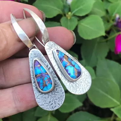 Vintage Turquoise 925 Silver Filled Ear Hook Women Earrings Wedding Drop Jewelry • $1.89