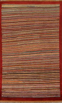 Striped Gabbeh Kashkoli Modern Oriental Rug 3x5 Hand-knotted Wool Carpet • $209