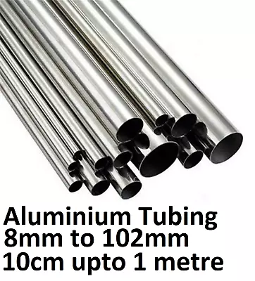 Aluminium Round Tube Pipe Metric 50mm Lengths Up 1 Metre 6mm To 102mm Short Pcs • £5.75