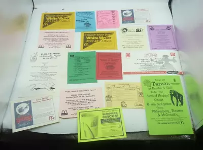 Vintage McDonalds Flyers Coupons Promos Mini Poster Advertisements Staff LOT#6 • $24.99