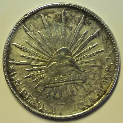 Mw22091 Mexico; Silver Crown - Peso 1902 Mo AM  Mexico City Mint     KM#409.2 • $89.99