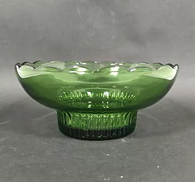 Vintage 1950's E.O. Brody CO. M2000 Cleveland Ohio Green Glass Dish Bowl Scallop • $9.94