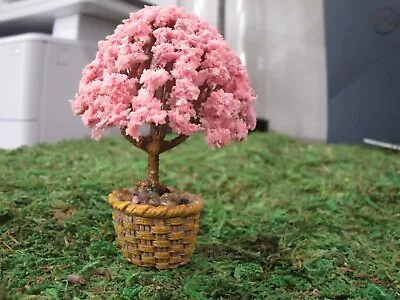 Miniature Cherry Blossom Bush Tree Dollhouse Village Dioramas Or Fairy Garden 1A • $12.99
