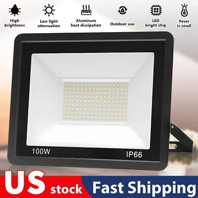 LED Flood Light 100W Outdoor Security Garden Yard Parking Spotlight Lamp USA • $15.69