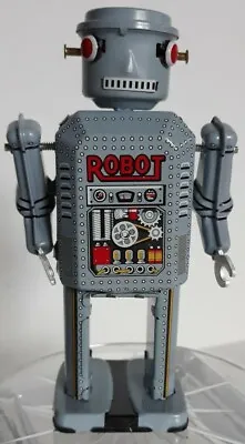 Reproduction Tin Wind-up Mechanical Robot R35 Masudaya Classic 5  Tall • $32